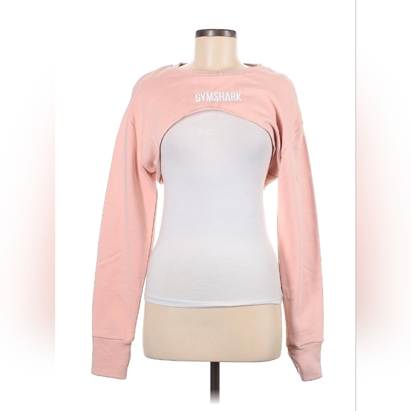 Gymshark Tops - Gymshark Pink Cropped Bolero without White Tank Layer